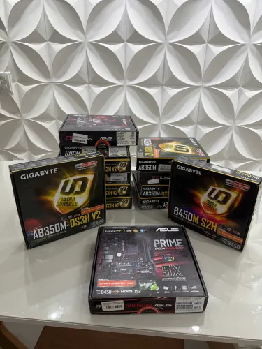 LOTE 12 PLACAS-MÃE COMPLETAS | VÁRIAS LACRADAS | ASUS E GIGABYTE | AMD E INTEL