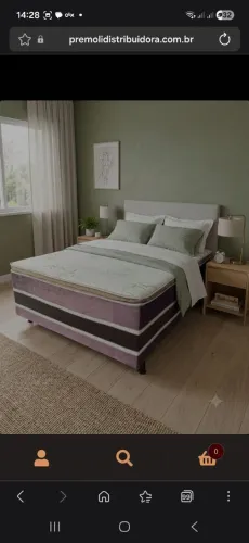 Cama Box D28 Luxo Premoli 138×188 x 60 Tecidos Com Cores Variadas.