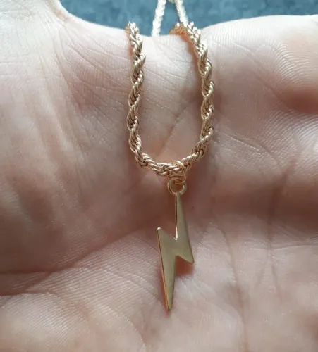 Colar de Raio Dourado, Folheado a Ouro 18k 
