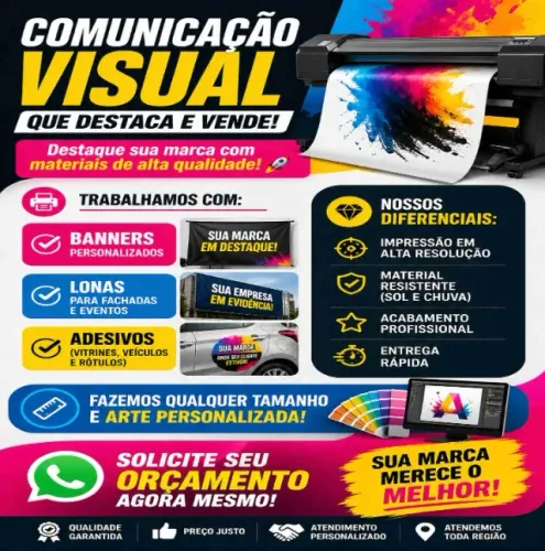 Comunicação visual ! Banner , lona e adesivo personalizado