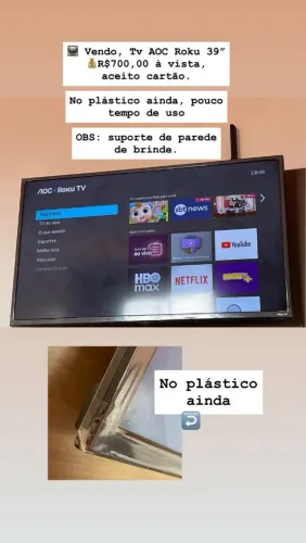 Tv smart AOC Roku 39 polegadas