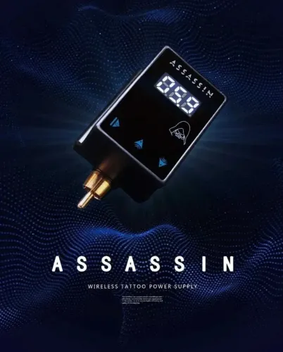 Fonte Portátil Para Tattoo Tatuagem Preta Assassin