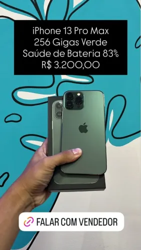 Aparelho Seminovo: iPhone 13 Pro Max 256GB - Impecável | Loja Fisica 