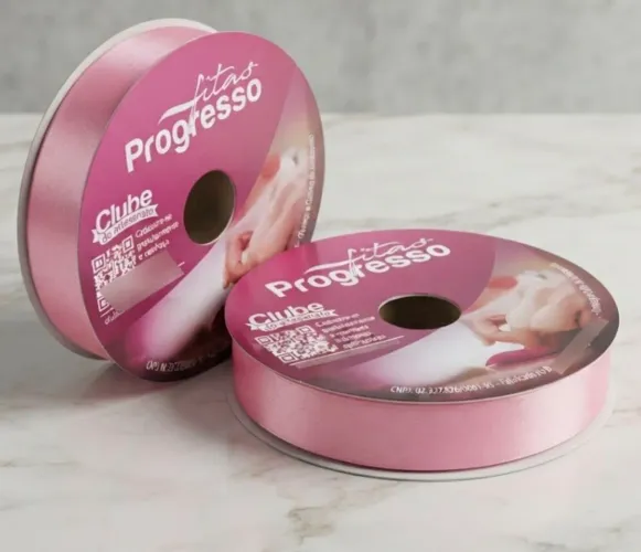 Fita Cetim Nº5 22 Mm Rolo Com 50 Metros Progresso Cor 240 - Rosa Escuro