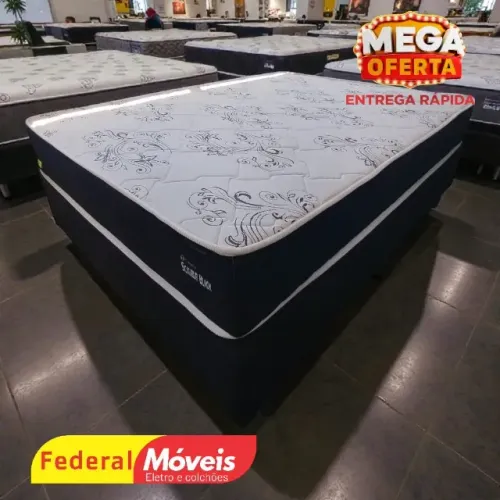 Cama Box Casal Scalibur 1,38x188cm Base + Colchão c/ Molas CAMPEÃO EM VENDAS