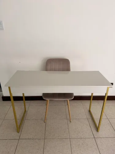 Mesa Escrivaninha 120cm Industrial Estudo Escritório Pés Aço