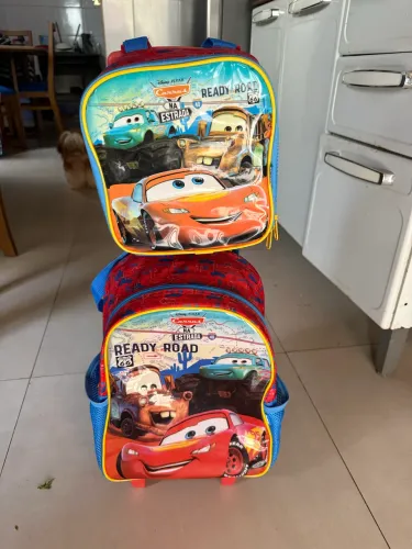 Mochila escolar + lancheira mcqueen