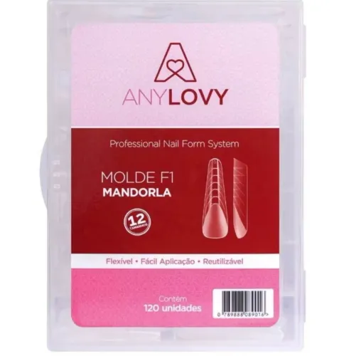 Molde F1 Mandorla Unhas De Gel Anylovy 120 Unidades