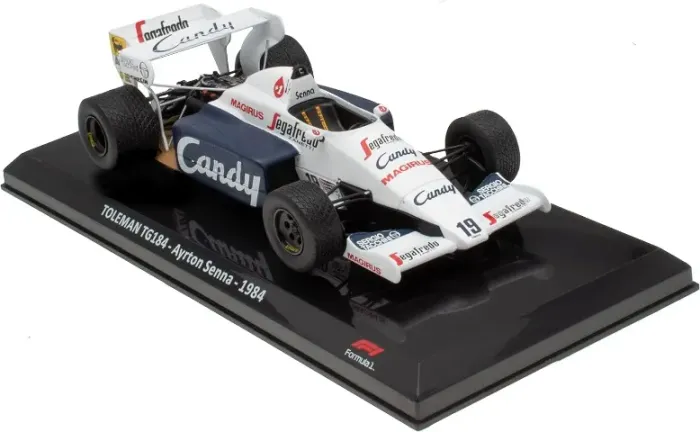 Miniatura F1 1/24 Toleman TG184 (Branca) 1984 - Ayrton Senna