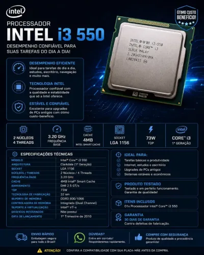 Processador Intel I3 550