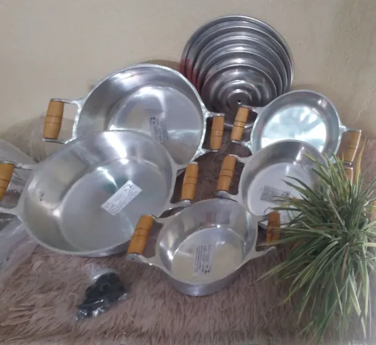 JOGO 5 PANELAS ALUMINIO FUNDIDO GROSSO