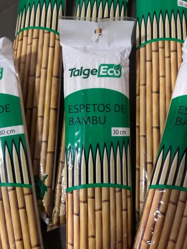 Kit Espetos de bambu para churrasco 