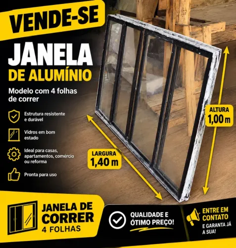 Janela alumínio 1x1,40