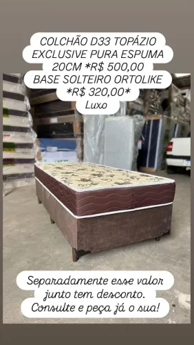 Base+ colchão solteiro.