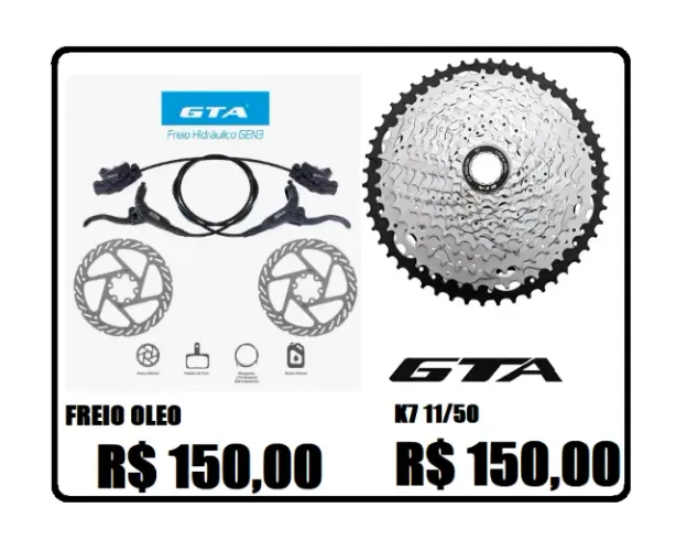 Freio bicicleta a Oleo hidraulico completo Gta Novo