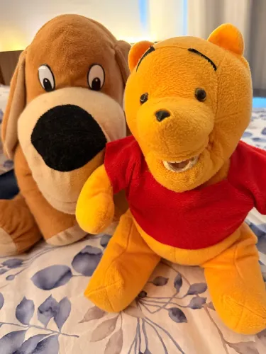 Ursos de pelúcia com dentes - Pooh médio e Dog grande