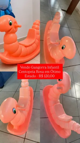 Gangorra Infantil Centopeia Rosa | Ótimo Estado