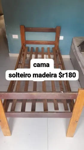 cama de madeira solteiro