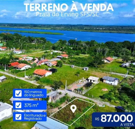 Lote na Praia do Ervino próximo do canal di linguado 