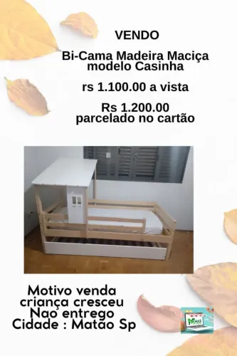 Vendo uma.belissima bi cama madeira maciça