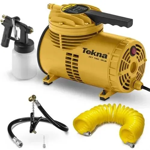Compressor de ar direto com pistola de pintura e potência de 1/4 ( Tekna )