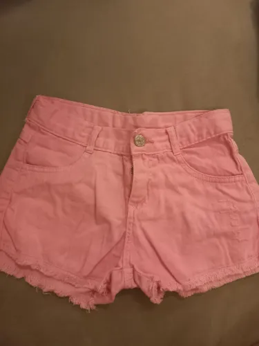 Calção jeans rosa infantil