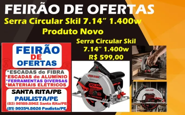 Serra Circular Profissional Skil 7.1/4'' 1.400w, nova