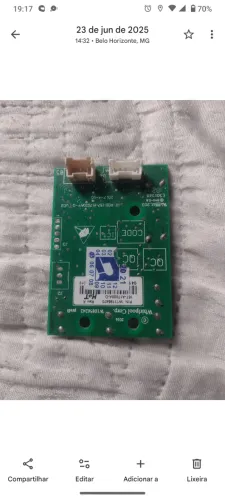 Vende se está praca intefeci pra máquina de lavar roupa cws 12 kilos Consul