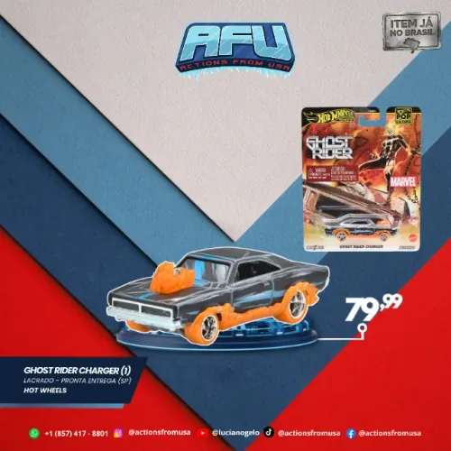 Ghost Rider Charger (Motoqueiro Fantasma) Hot Wheels Premium Pop Culture