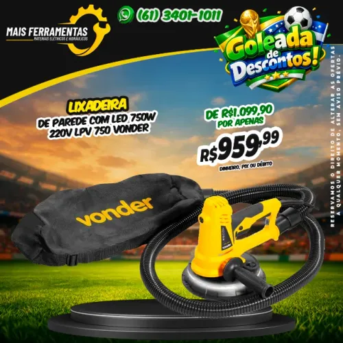 Lixadeira de parede com LED 750W 220V LPV 750 VONDER