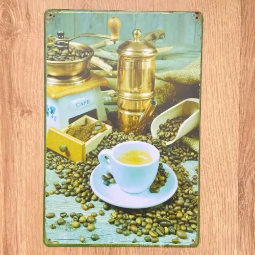Quadro metálico tema Café, vintage, lindo. Medidas 30cm alt x 20cm larg