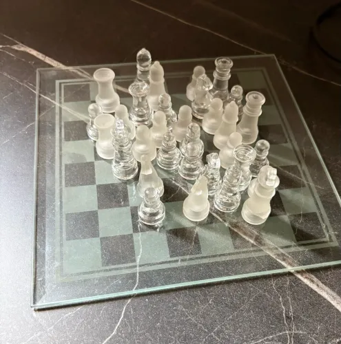 Jogo xadrez vidro