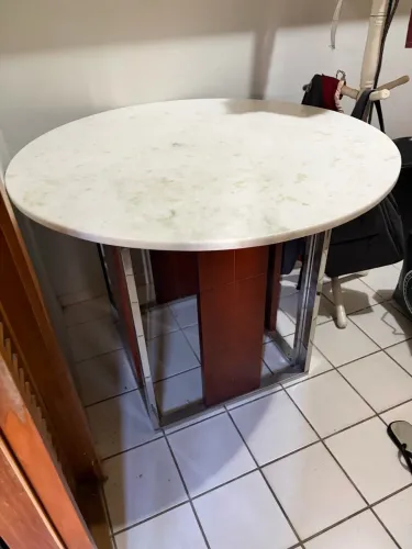 vendo mesa tampo granito branco