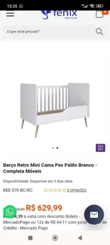 berço/mini cama pés palito