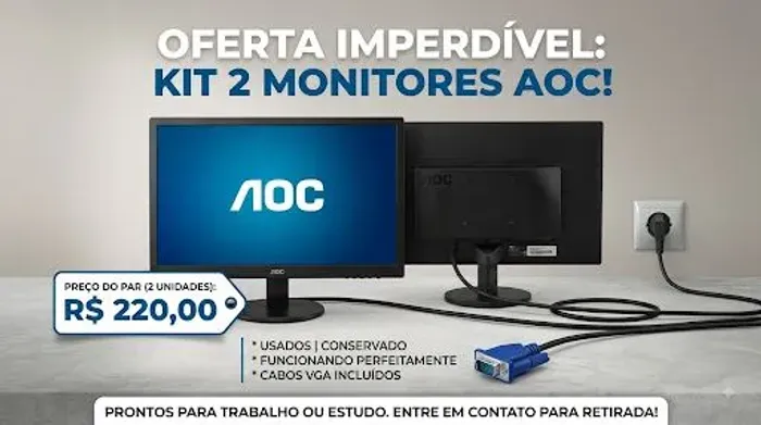 02 MONITORES AOC. 18CM.