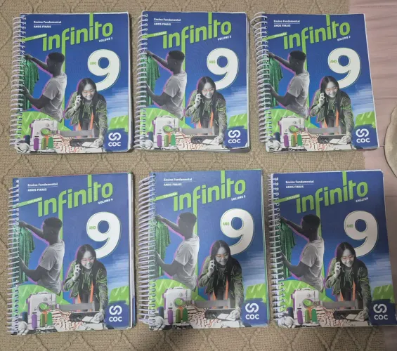 Livros Coc, 9º Ano, volume 1 ao 6(VOLUME 5 CONTA COM O 6)+ livro de Inglês. USADOS