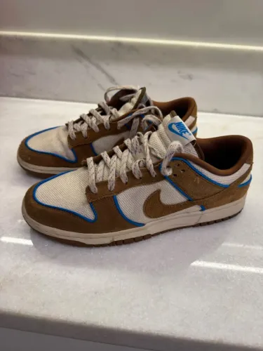 Tênis Nike Dunk Low Bege Marrom Azul Seminovo Tam 41 BR