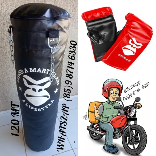 Saco de pancada 1,20 MT e boxe Gorillaz cheio e luvas. entrega grátis