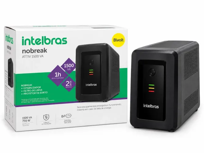 Nobreak Intelbras ATTIV 1500VA 750W Bivolt - 8 Tomadas