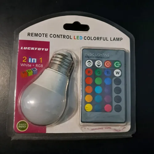 Lâmpada de Led Colorido Com Controle Remoto 2 em 1