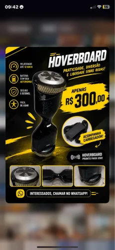 Hoverboard profissional semi novo negociável