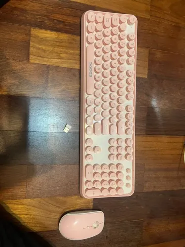teclado + mouse sem fio Wireless SADES rosa