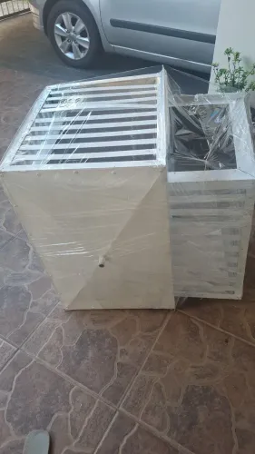 2 caixas de proteção ar condicionado com dreno material de alumínio