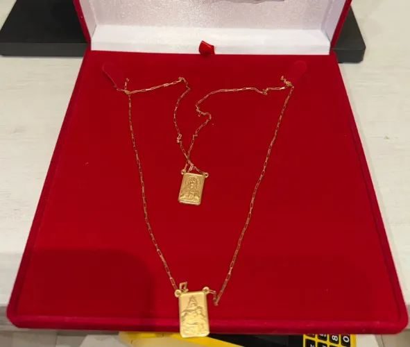 Corrente escapulário ouro 18k