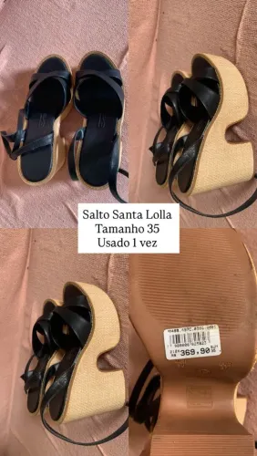 Sandália Salto Anabela Santa Lolla (Tamanho 35) - Usado apenas 1 vez!