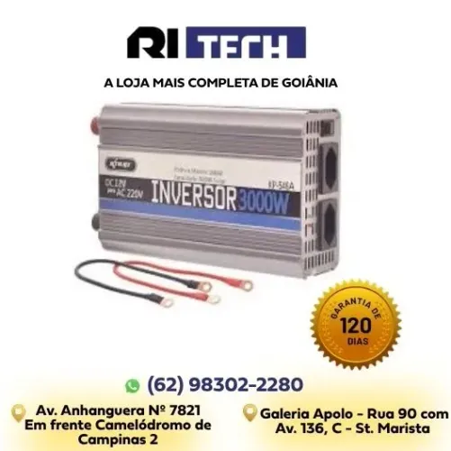 Inversor Power Inverter 3000w Tomada no Carro 12V para 220V