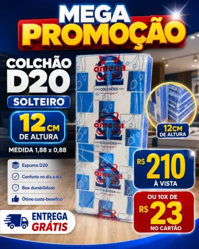 Colchão Solteiro D20 1,88x0,88