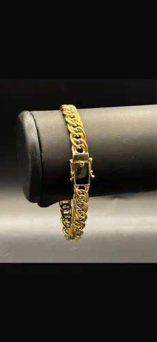 Pulseira de ouro 18k oca romana 13,38g