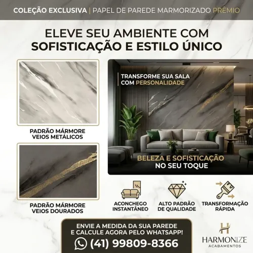 Papel de parede Vinílico importado mármore cinza com prata rolo 10mx53cm lavável 