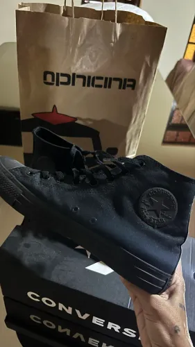 Tênis Converse Chuck Taylor All Star Cano Alto Preto Monochrome | Nº 41